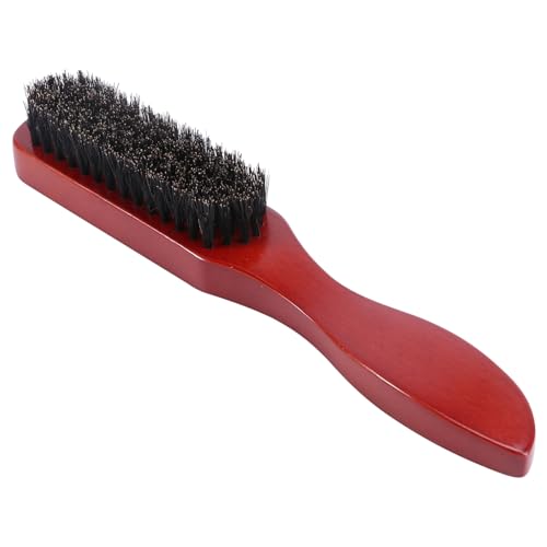 FRCOLOR Wood Beard Comb Pig Bristle Brush Men's Hair Brush Gentle on Skin Styling Shaving Accessory