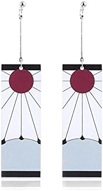 Brincos Hanafuda de Tanjiro: A História Oculta do Símbolo que Aterroriza Muzan 6 Brincos Tanjiro Demon Slayer Kamado Tanjirou's Hanafuda Brincos Anime Brincos para homens e mulheres, Acrílico, acrílico