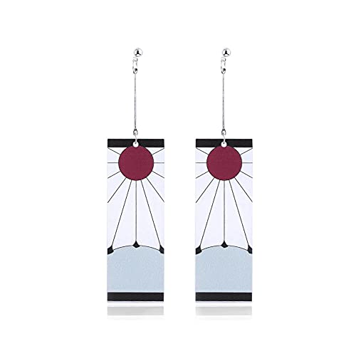 Boucles d'oreilles Tanjiro Demon Slayer de Kamado Tanjirou Hanafuda pour homme et femme, Acrylique, Acrylique