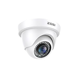 ZOSI 2MP 1920TVL Hybrid 4 in 1 TVI CVI AHD CVBS Security Camera,1080P HD Weatherproof Outdoor Indoor Surveillance Cam,Night Vision,For 960H,720P,1080P,5MP,4K analog DVR – White