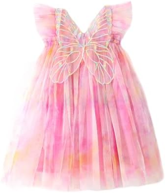 Miipat Baby Girls Tulle Dress Sleeveless Floral Butterfly Tutu Dress Toddler Girls Birthday Party Princess Dresses