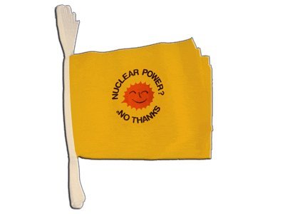 Guirlande Nuclear Power No Thanks 15 x 22 cm pour manif et stand écolo