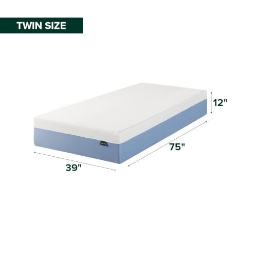 Image of Zinus 12 Inch Twin Cooling Essential Memory Foam Mattress [NewVersion], Fiberglass Free, Medium Feel, Breathable Cooling Layers, Certified Safe Materials