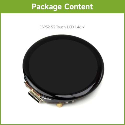 Image of Waveshare ESP32-S3 1.46inch Round Display Development Board, 412x412, Supports Wi-Fi & BLT, Accelerometer and Gyroscope Sensor, Onboard Speaker and Microphone, with Protective Cover Glass