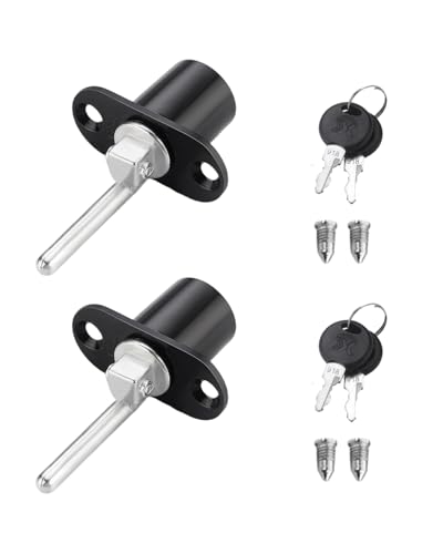 KGDUYC 2 pièces serrure de tiroir - Serrure à piston avec clé, pour tables de bureau, classeurs, armoires, en acier inoxydable noir