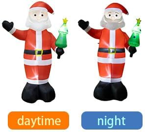 8FT Inflatable Santa Claus Outdoor Christmas Decoration - Blow Up Santa Claus with Built-in LED Lights for Garden Lawn - Image 6