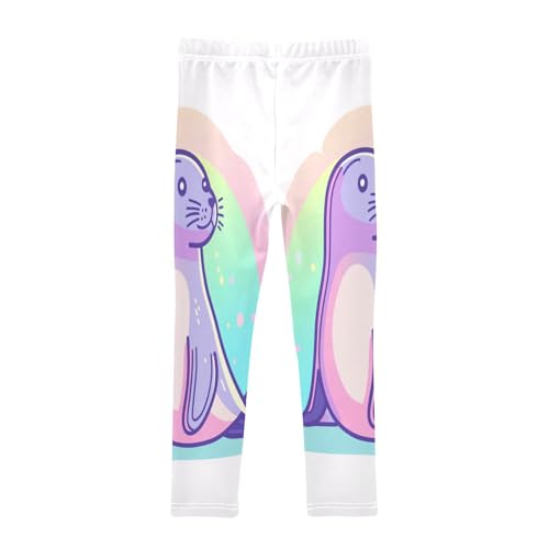 Colorful Cartoon Seal Girls Casual Leggings for Kids Printed Long Pant Bottoms Stretch and Soft2