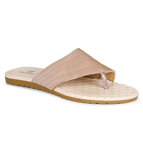 Image of Footshez Women's Synthetic Leather Slip On Comfortable Regular Fashion Slippers