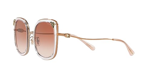 Coach HC7101B Sunglasses, Rose Gold/Transparent Pink/Pink Gradient, 53 mm3