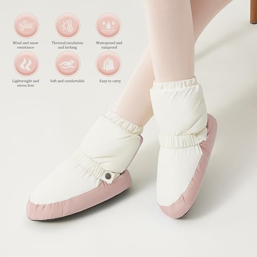 1 Pair Dance Booties, Waterproof & Windproof Dance Warm Up Booties, Soft Cozy Ballet Warm Up, Portable and Lightweight for Girls Women3