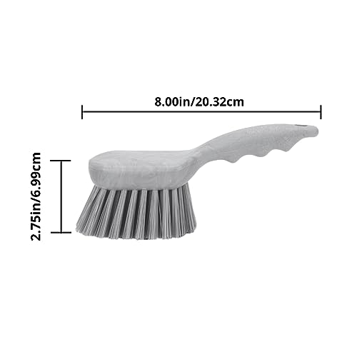 Image of SPARTA 40541EC23 Plastic Scrub Brush, Utility Brush, Kitchen Brush With Hanging Hole For Cleaning, 8 Inches, Gray, (Pack of 6)