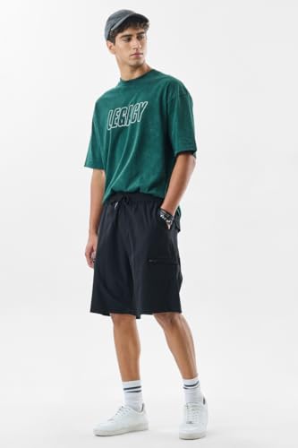 Image of SNITCH Men Casual Shorts | Regular Fit Above Knee Length Textured Design | Premium Nylon Blend & Medium Stretch Fabric for Streetwear & Summer Outings