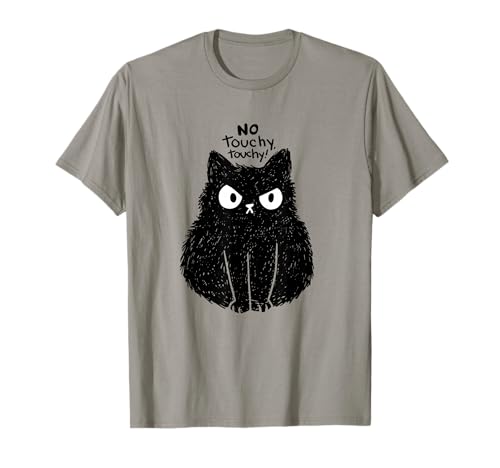 Lustige Katze no touchy touchy Herren Damen Kinder Katzen T-Shirt