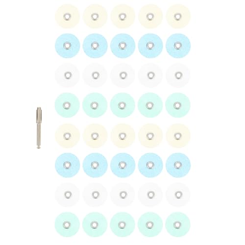 Healifty Polishing Discs with Mandrel 40Pcs Kit for Composite Filling Finishing Tooth Professional Tool 0.59In Diameter