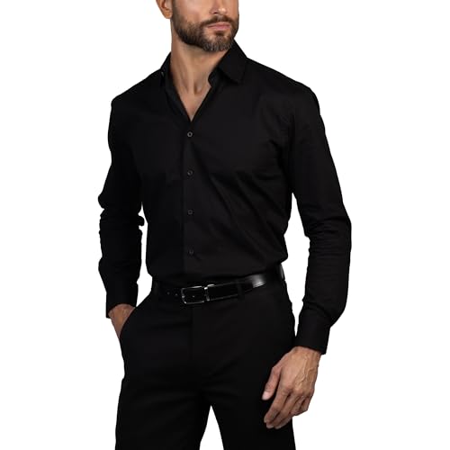 Vince Camuto Slim Fit Cotton Stretch Long Sleeve Dress Shirt for Men Spread Collar Shirts Mens Formal Premium Fabric2