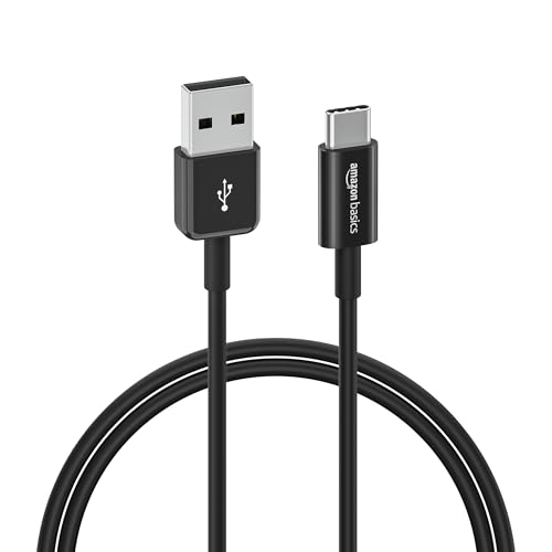 Cable USB-C a USB-A 2.0 Amazon Basics, 3 pies, carga rápida, negro
