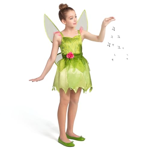 Spooktacular Creations Fairy Costume for Girls, Toddlers Green Fairy Costume Dress, Fairy Tutu Dress for Kids Halloween Party
