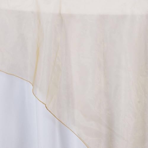 Efavormart LAY72_ORG_GOLD Efavormart Gold Organza Square Tablecloth Overlay 72X72 Square Tablecloth Cover thumb #2