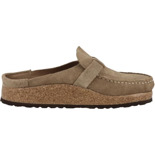 Image of Birkenstock Unisex Buckley Suede Leather Gray Taupe Sandals 9 W / 7 M US