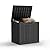 Mars Villa Deck Box, 31 Gallon Resin Indoor and Outdoor Storage Box Waterproof for Patio Furniture Cushions, Pool Supplies, Gardening Tools, Weatherproof and UV Resistant (Black)