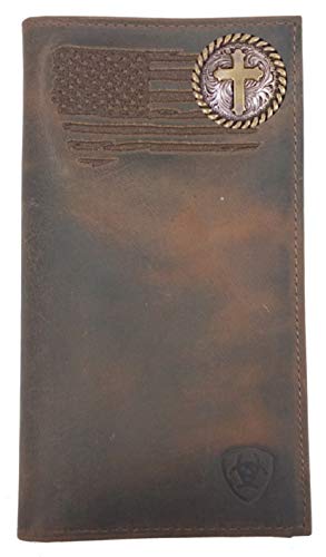 Custom Rugged Cross ARIAT Faded Flag Long Rodeo Leather Wallet