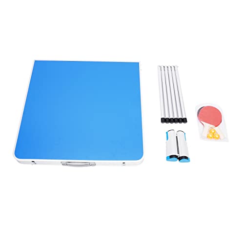 LUNICASHA Tischtennisplatte Indoor, Tischtennistisch Klappbar, Tragbarer Ping Pong Tisch, Midsize Freizeittisch Inklusive Tischtennisnetz, Blau,152x76x76CM – Bild 4