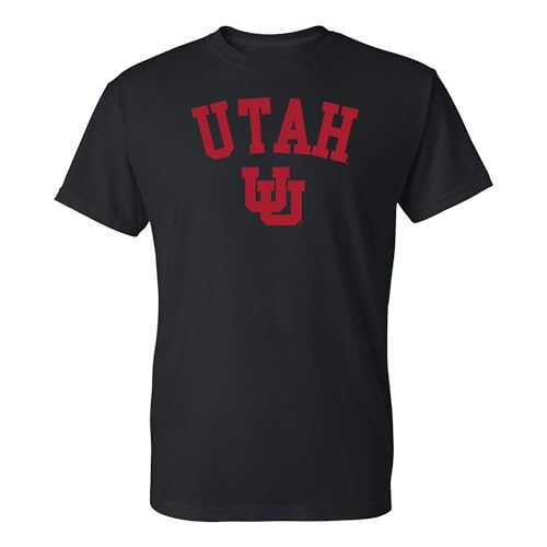 UGP Campus Apparel AS03 - University of Utah Utes Arch Logo - NCAA University T Shirt - Small - Black