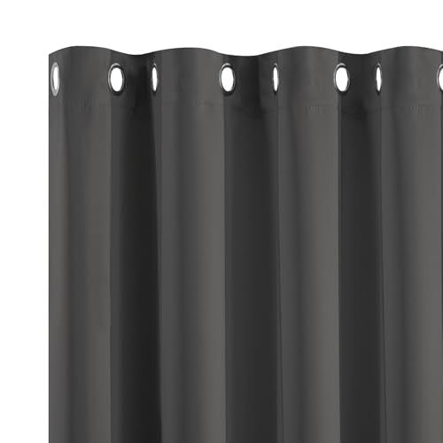 Yakamok 72 Inch Long Blackout Curtains for Bedroom, Thermal Insulated Room Darkening Curtains, Light Blocking Blackout Drapes for Living Room- 2 Panels,52x72 Inch, Charcoal Grey