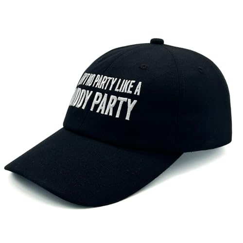 Image of Ain't No Parties Like A Diddy's Parties Baseball Cap - Custom Embroidery Hat, Black, Fashionable Gift for Dad, Outdoor Use