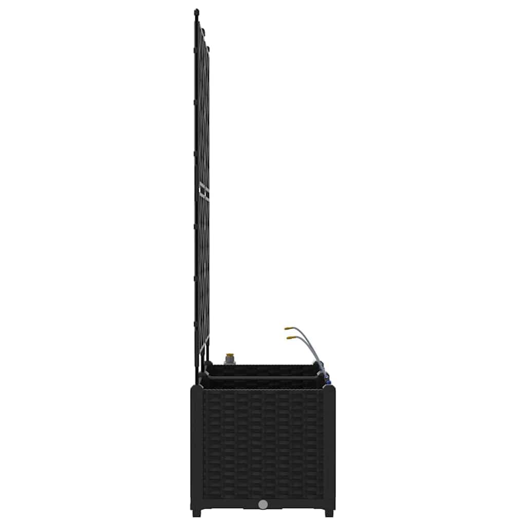 Lot de 2 Jardinières avec Système d'Irrigation 80x40x142 cm, Bac à Fleurs Extérieur en Plastique Noir, Pot de Fleurs avec Réserve d'eau pour Jardin, Terrasse et Balcon