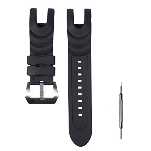 CACA for Invicta Watch Replacement Rubber Silicone Band/Strap with Stainless Steel Buckle for Invicta Reserve Collection Venom - Black Invicta Watch Strap