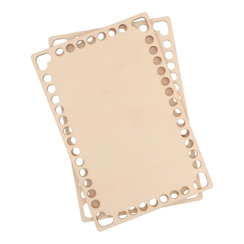 HOMSFOU Wooden Bag Bottom Crochet Basket Bases for DIY 2 Pack Knitting Pre-drilled Holes Craft Tool