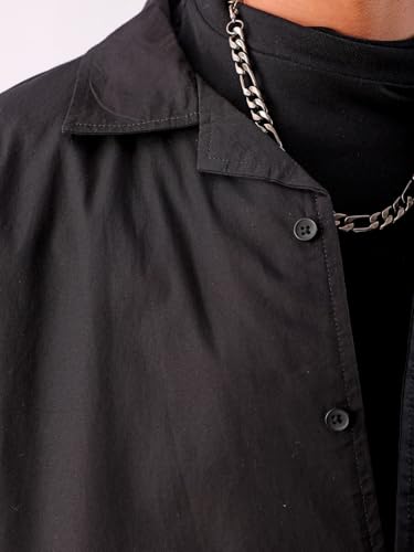 Image of The Indian Garage Co Men Boxy Fit Graphic Print Half Sleeves Cuban Collar Street Wear Cropped Shirt