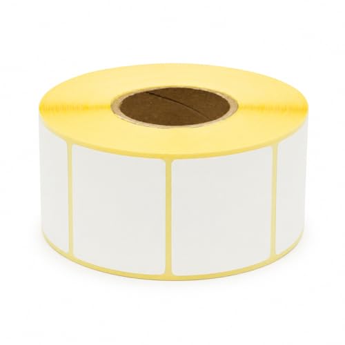 MD Labels Etiquetas térmicas blancas en rollo 40x30 mm 1000 adhesivo permanente, para código de barras, etiquetas blancas adhesivas para escribir