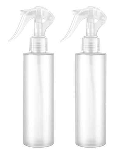 Spray Bottle for Hair, Pocpic 7oz Empty Plastic Sprayer Bottles, 2 Pack Mister Spray Bottle with Trigger for Hair, Plants, Cleaning Solutions, Gardening, Travel (White)