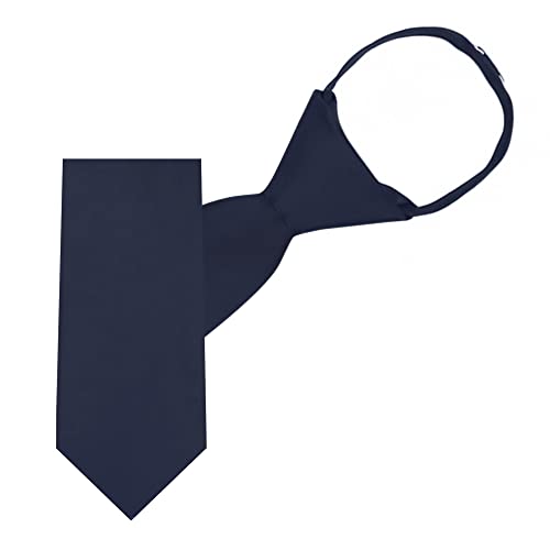 Jacob Alexander Boy's 11" Pretied Solid Color Zipper Tie2