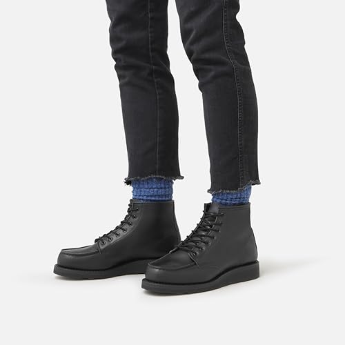 Image of Red Wing Shoes Heritage Classic Moc 3380 Women Boot, Black, 5 B | Medium (B), Black Boundary, Full Grain Leather, Goodyear Welt, Traction Tred Wedge Outsole