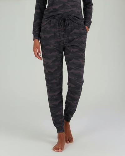 Image of Real Essentials 2 Pack: Women's Soft Long Sleeve Sleep Set - Comfortable Lounge Pull Over Hoodie and Henley Jogger