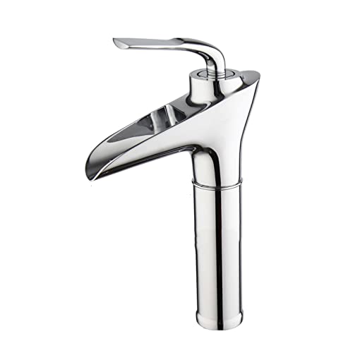 Mitigeur de lavabo cascade en version haute et courte pour salle de bain - 2