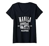 Photo Gallery donna manila philippines estd 1571 - design in stile invecchiato maglietta con collo a v Photo Gallery donna manila philippines estd 1571 - design in stile invecchiato maglietta con collo a v