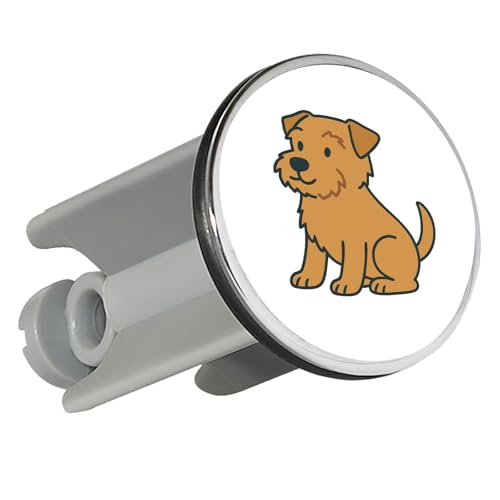Huuraa Waschbeckenstöpsel Norfolk Terrier Comic Norfi Geschenk 4cm für Waschbecken Abflussstopfen Norfolk Terrier Geschenkidee