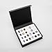 Wynameleri Cufflink 12 Pairs, Classic Fashion Men's Cuff Links Silver-tone Gold-tone Black for Business Wedding Party Gift Box T0212006