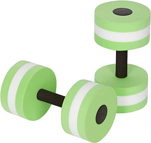 Qwhome Pesas de Espuma Unisex Adulto Aqua Dumbbell Aquatics Dumbbells Fitness Agua aeróbico Ejercicio Resistencia Ejercicios Piscina Equipo 2PCS,Green