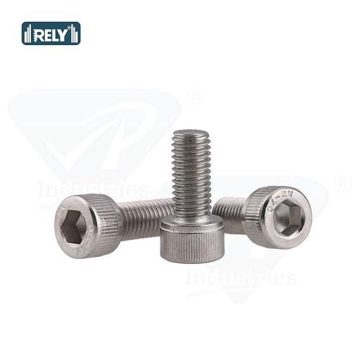 Image of Rely⇒VP INDUSTRIES (Pcs-25) M6X16 mm Socket Head Cap Head Cap Screw Allen Bolt Stainless Steel 304| Allen Socket Head Cap Screw with Allen Key 1 Pc