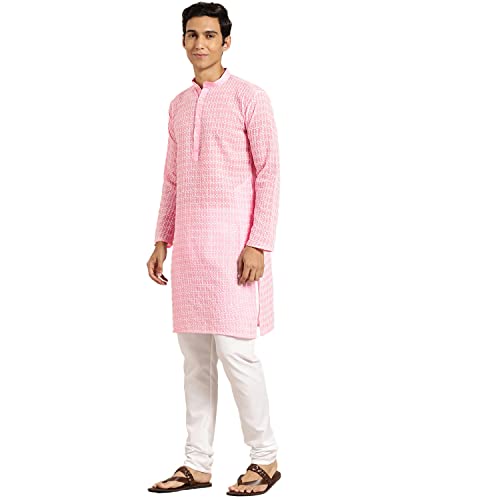 Image of SOJANYA (Since 1958 Men's Cotton Floral Regular Kurta Pyjama Set