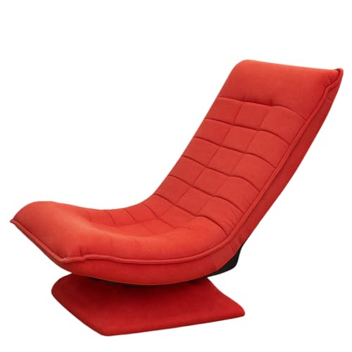 Image of Kawachi Adjustable 5-Position Folding Recliner Gaming Sofa Chair with 360 Swivel Rocking Lounge Chair with Lumbar Support for TV, Reading & Relaxation-Nirvana Moon Leisure Lounge Chair (Red)