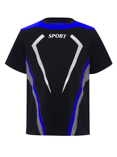 Boys Short Sleeve Performance Shirts Quick Dry Letter Printed Sports Top Activewear for Gym Jogging3