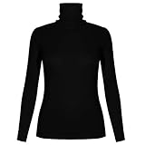kaschmir rolli damen schwarz 95% Polyester, 5% Spandex Elastane, Dieses Basic Shirt mit langen Ärmeln und Rollkragen bietet eine weiche und bequeme hochwertige qualität. Die dehnbare Rippstruktur schmiegt sich eng an den Körper an und formt eine feminine Silhouette.