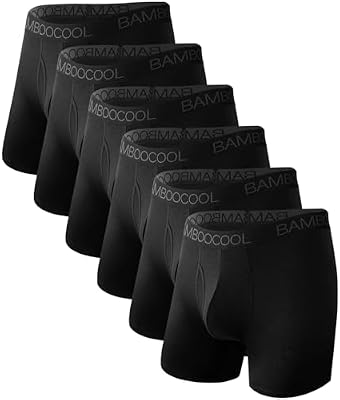 Bamboo Cool Ultra Soft Men's Underwear Boxer Briefs – 6 Pack Soft Breathable Comfort