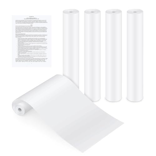 Papier Thermique A4 En Rouleaux (6) - Sans BPA, Pour Imprimante Thermique Portable, Séchage Rapide